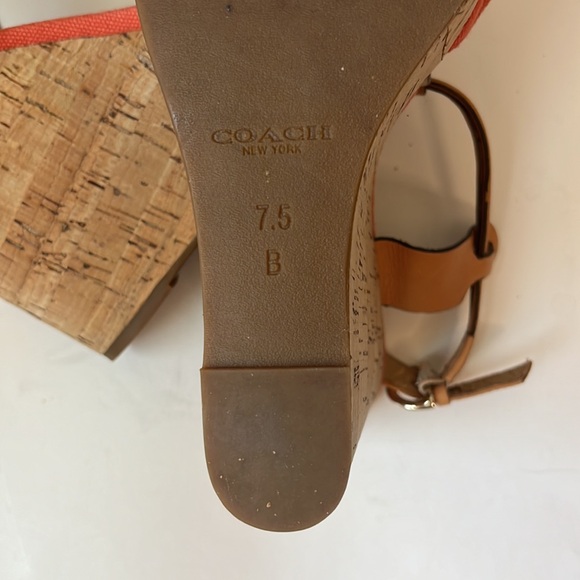 COACH Coral Cork Wedge Platform Sandals - Picture 13 of 13